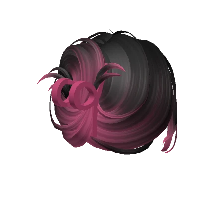 Clipped Messy Hair Bun Pink & Black