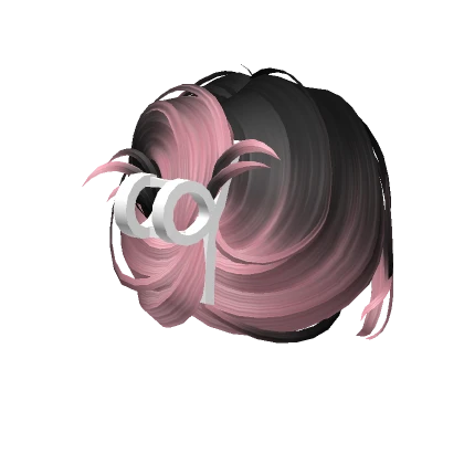 Clipped Messy Hair Bun(Pink&Black)