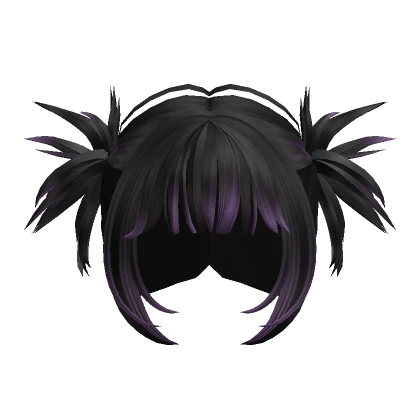 Messy Y2K Punk Pigtails(Black&Purple)