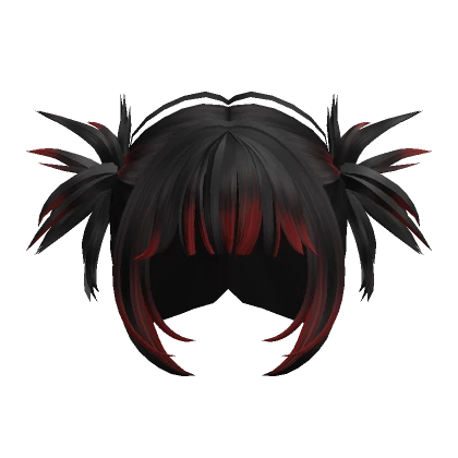 Messy Y2K Punk Pigtails(Black&Red)