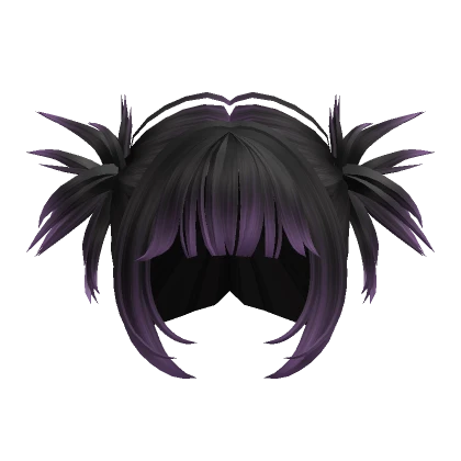 Messy Y2K Punk Pigtails(Black&Purple)