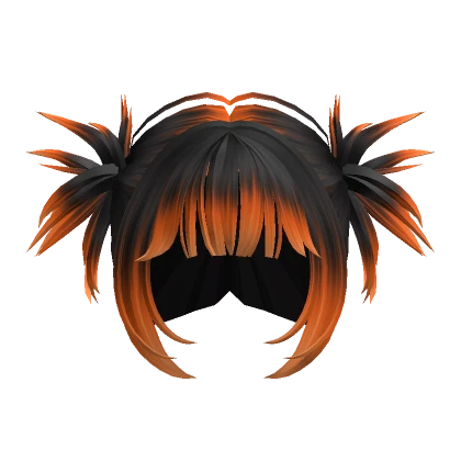 Messy Y2K Punk Pigtails(Orange&Black)