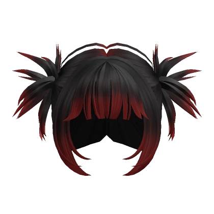 Messy Y2K Punk Pigtails(Black&Red)