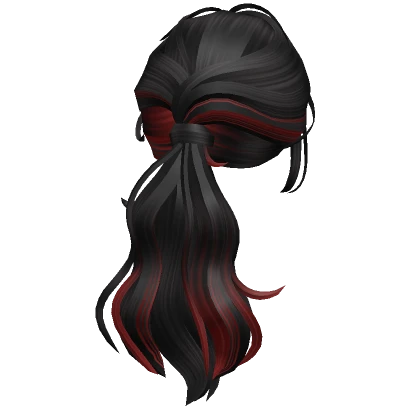 Wavy Layered Ponytail Hair(Black&Red)