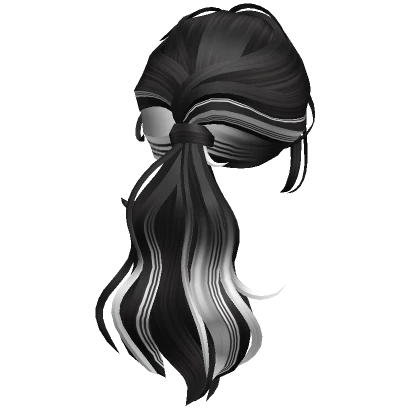 Wavy Layered Ponytail Hair(Black&White)