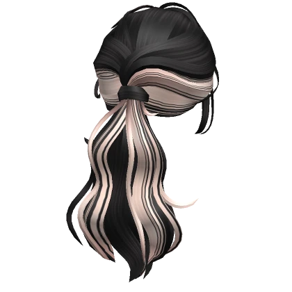 Two-Tone Wavy Layered Ponytail Hair Black & Blonde