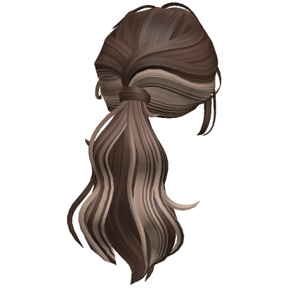 Two-Tone Wavy Layered Ponytail Hair Brown & Blonde