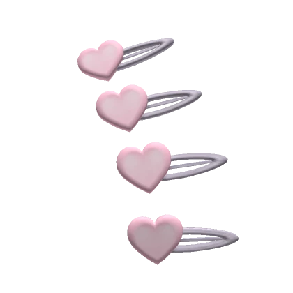 Pastel Pink Kawaii Heart Clips