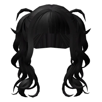 Messy Wavy Pigtails in Black