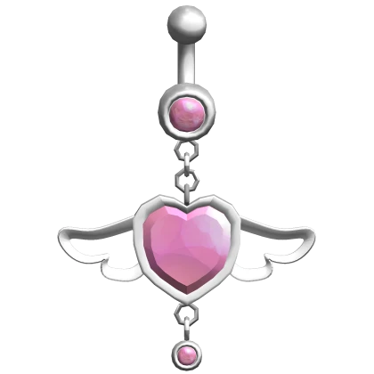 ♡ 3.0 pretty pink heart belly piercing