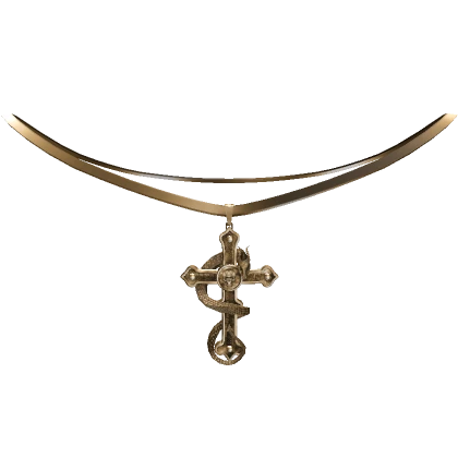 Y2K Gold Cross Snake Necklace - 1.0