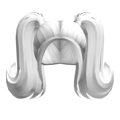 Spiked Fluffy Pigtails in White