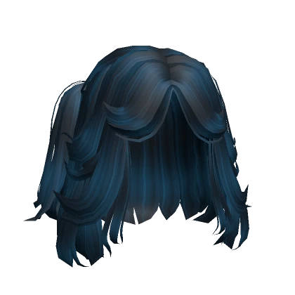 Wolf Cut Wavy With Pigtails Blue