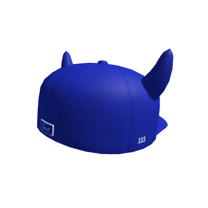 Halloween Backwards Devil Horned Fitted Cap - Blue