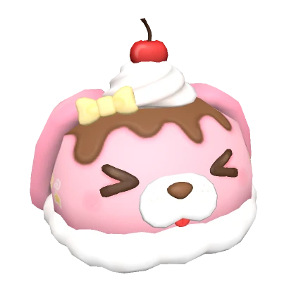 ♡ kawaii dessert pudding puppy cutesy hat pink