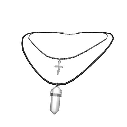 Aesthetic cross and white crystal necklace