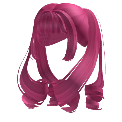 Cute Fairy Curly Twirl Pigtails (Hot Pink)