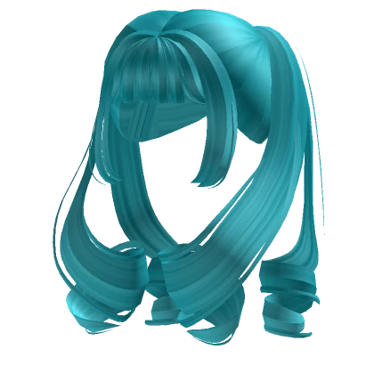 Cute Fairy Curly Twirl Pigtails (Teal)