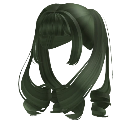 Cute Fairy Curly Twirl Pigtails (Dusty Green)