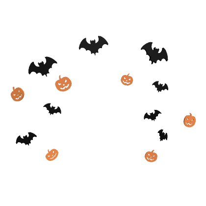 Preppy Halloween pumpkin and bat confetti [orange]