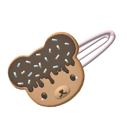 kawaii chocolate bear cookie hairclip