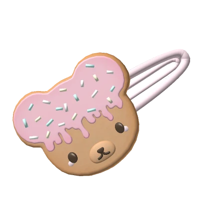 kawaii strawberry bear cookie hairclip