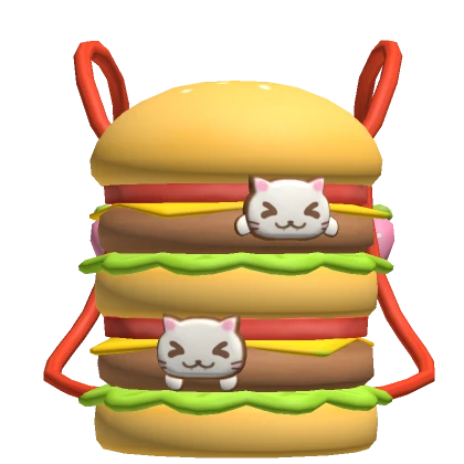 ♡ kawaii kitty hamburger backpack w strawberry 3.0