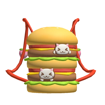 ♡ kawaii kitty hamburger backpack w strawberry 1.0