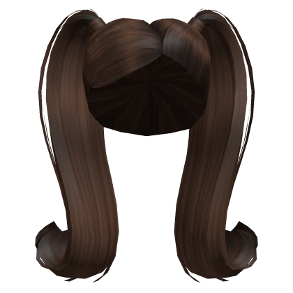 Long Pigtails with Side Bangs in Brown