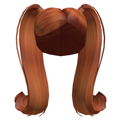 Long Pigtails with Side Bangs in Ginger