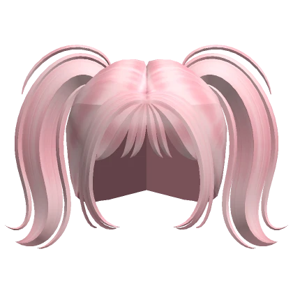 Long Pigtails w/ Bangs Pink