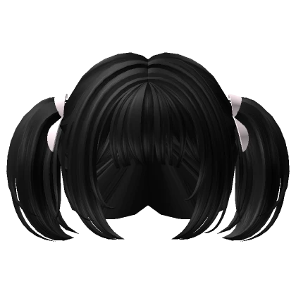 Adorable Short Pigtails with Ribbons in Black