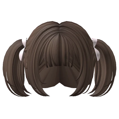 Adorable Short Pigtails with Ribbons in Brown