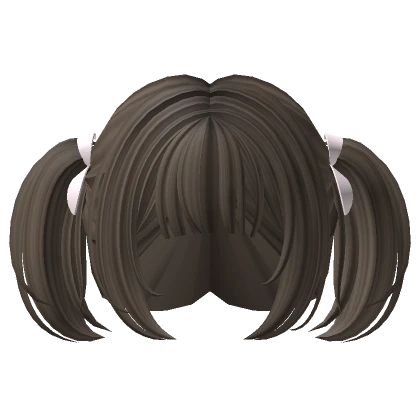 Adorable Short Pigtails with Ribbons (Light Brown)