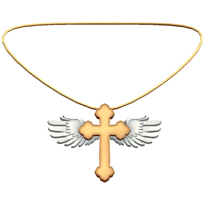 Y2K Gold Winged Cross Necklace (3.0) 