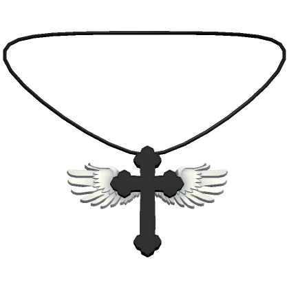 Y2K Black Winged Cross Necklace (3.0) 