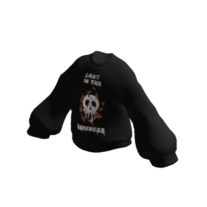 Oversized Knitted Skull Head Sweater Black