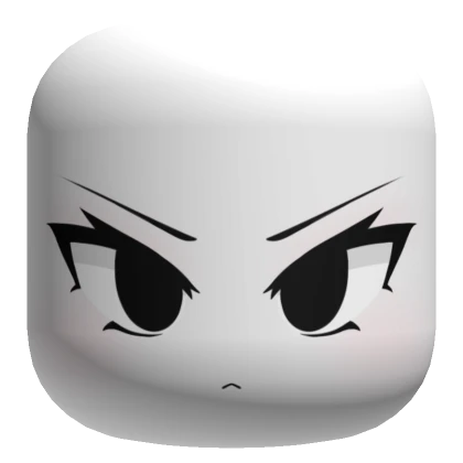 Angry Anime Face - White