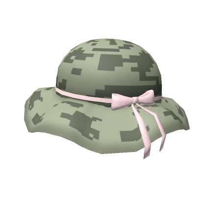 ♡ kawaii camo pink bow sun hat