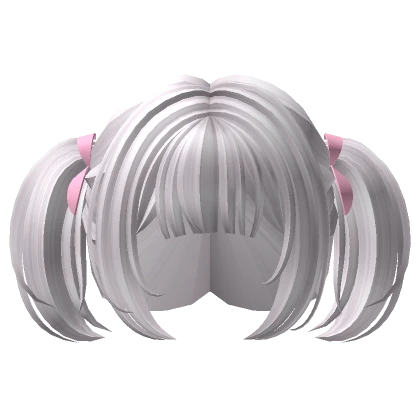 Adorable Short Pigtails with Ribbons in Silver