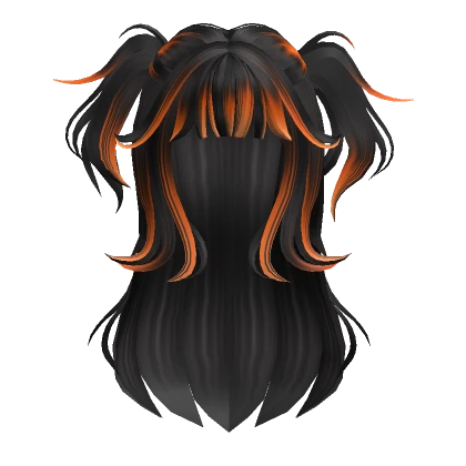 Cute Messy Half up Pigtails(Black&Orange)Halloween