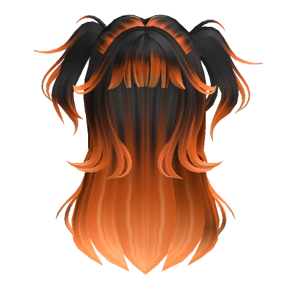 Cute Messy Half up Pigtails(Black&Orange)Halloween