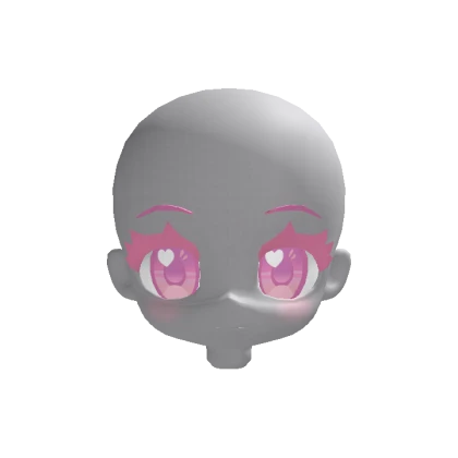 Chibi Head Pink Pastel Eyes