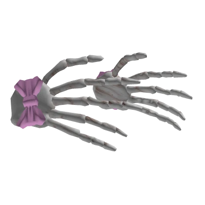 Skeleton Hands Hairclip w/ Pink Bows