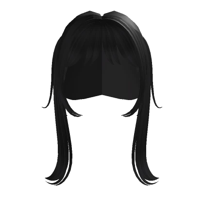 Pigtails Hair with Bangs (Black)