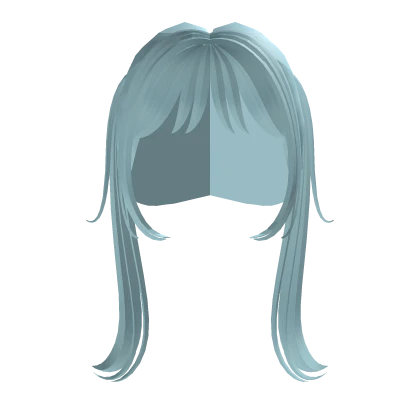 Pigtails Hair with Bangs (Light Blue)