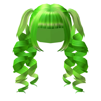 Green Anime Drill Pigtails