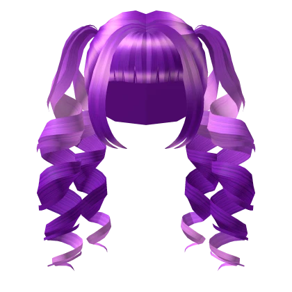 Purple Anime Drill Pigtails