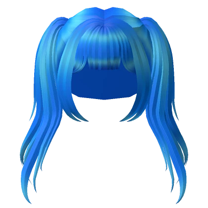 Blue Cyberpunk Lush School Girl Hair