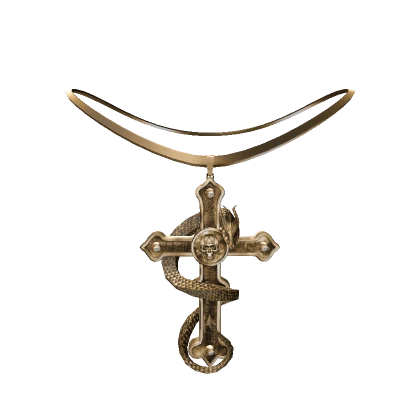 Y2K Gold Cross Snake Necklace - 3.0